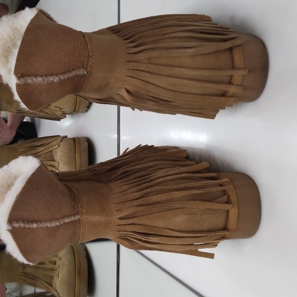 ASH BEIGE FRINGE ANKLE BOOTIES SIZE 10 - Picture 8 of 13